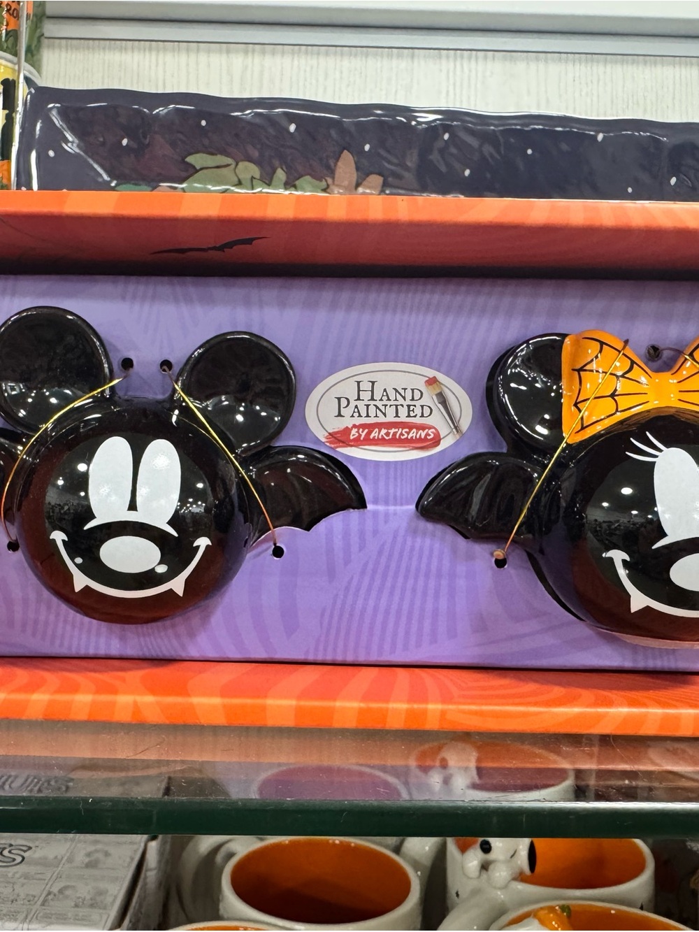 Hand Painted Black Halloween Mickey salt and pepper shakers